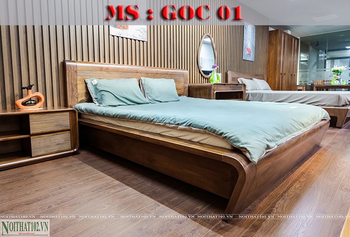 Giường gỗ óc chó GOC 01